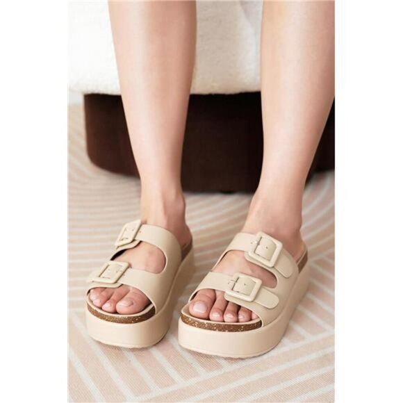 Wedge Platform Sandals for Women Memory Foam Cork Footbed Summer Slides  3 - Picture 5 of 6
